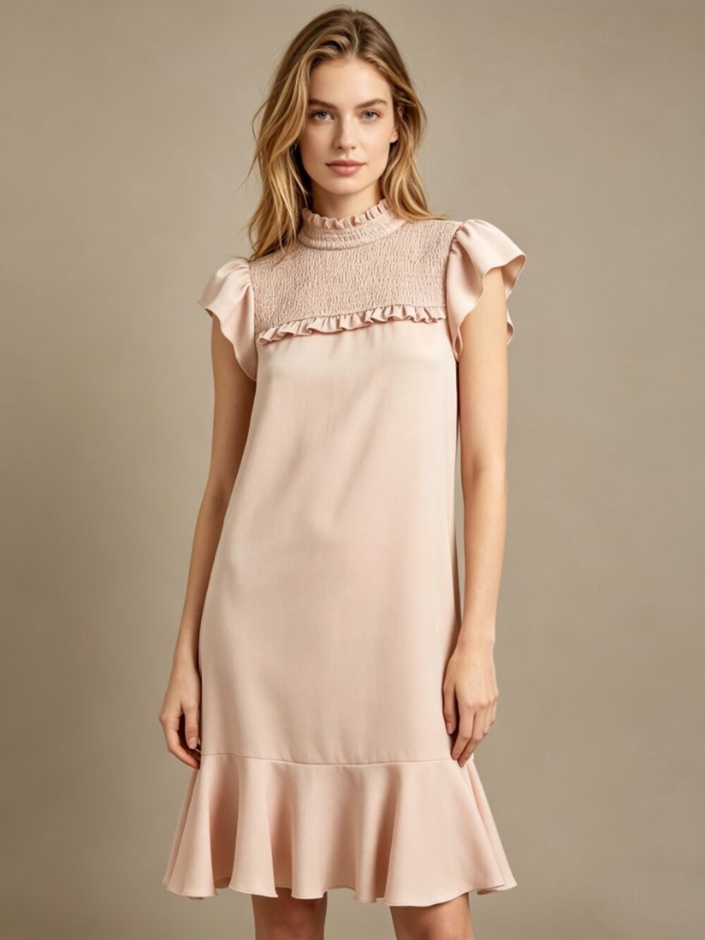 $515 NWOT See By Chloé Ruffled Knee length Dress Size 38 Pink
